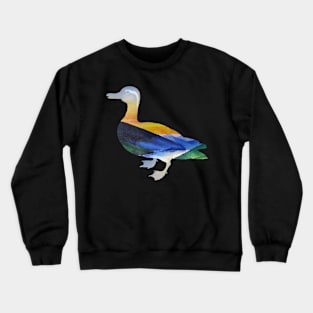 Watercolor landscape duck Crewneck Sweatshirt